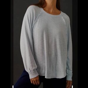 Anthropologie Pilcro Ruffled Raglan Thermal Top